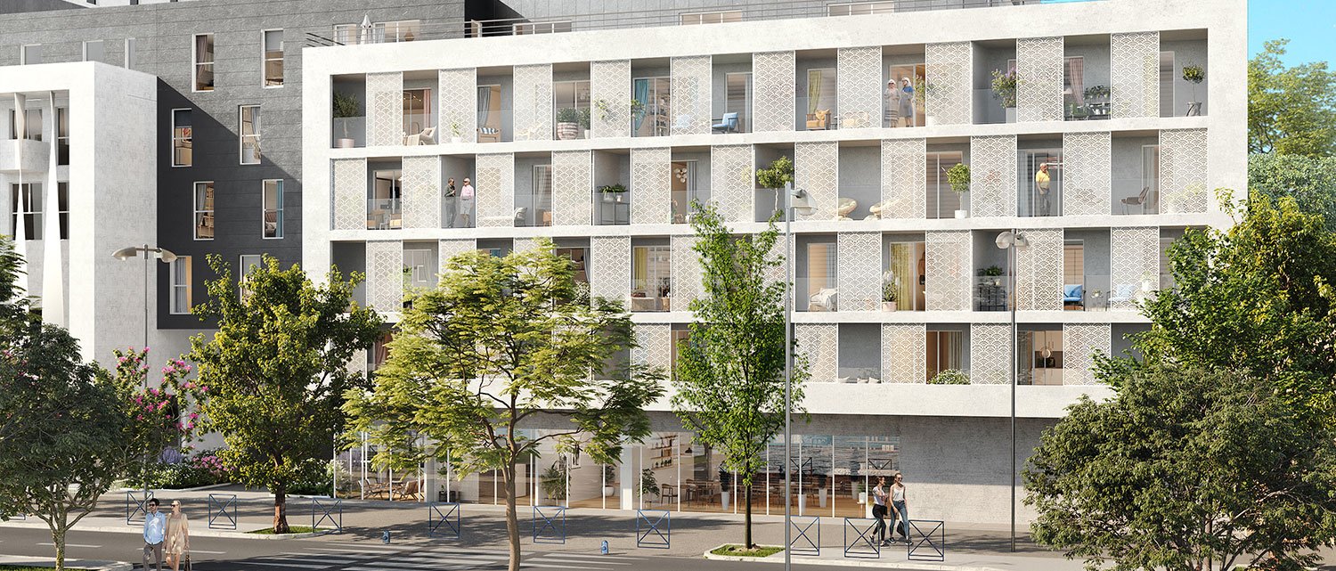 Appartements neufs Seniors façade extérieur Béziers